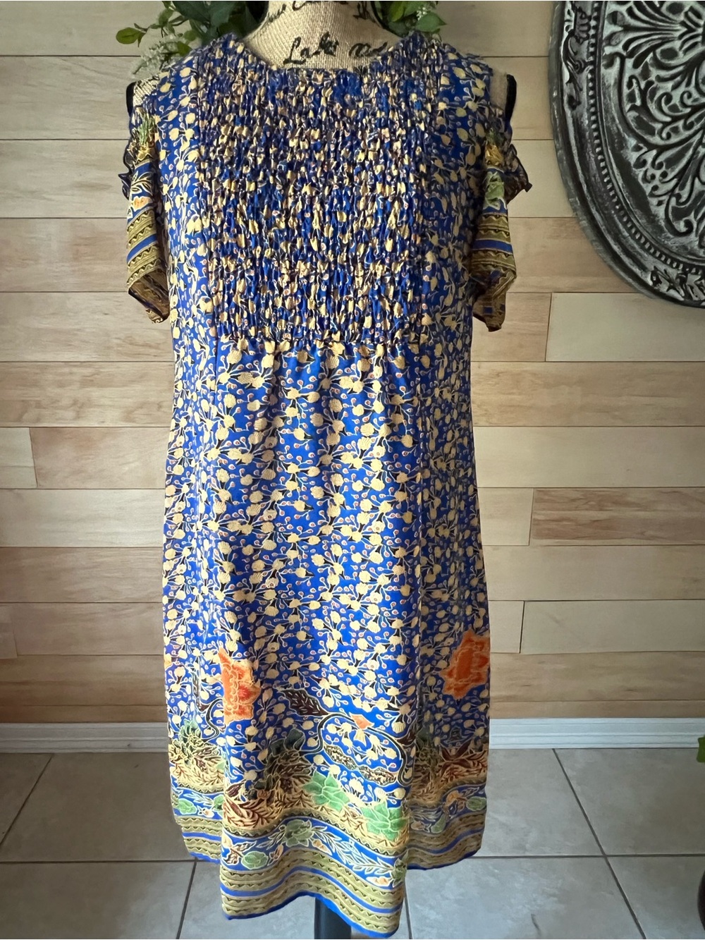 Rabbit Rabbit Rabbit bright blue multi colored dress Size Small